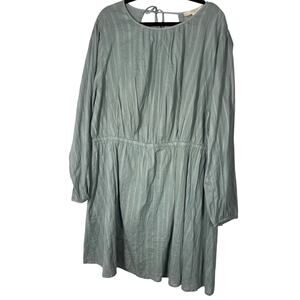 LOFT Plus, Sz. 20/22, Muted Blue, 100% Cotton Dress, Open Back, Lightweight, EUC